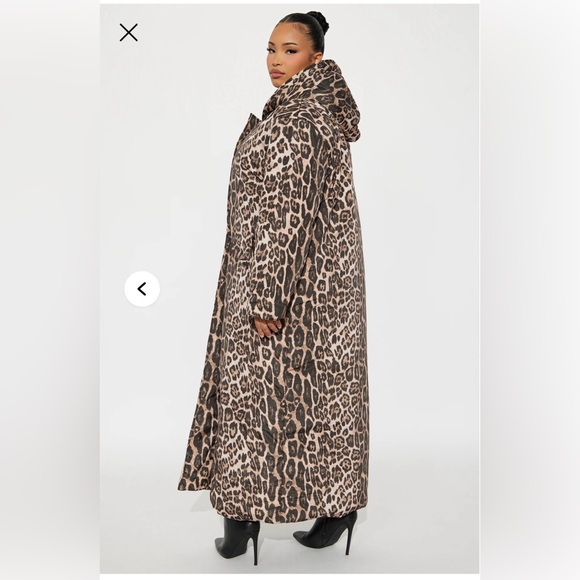 NWT Fashion Nova Leopard Print Puffer Coat SIZE 2X - Picture 4 of 4
